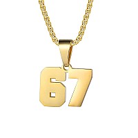 Number Necklaces Personalized Necklaces 18K Gold Plated Initial Number Pendant Stainless Steel Chain Movement Necklaces For Men