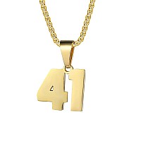 Number Necklaces Personalized Necklaces 18K Gold Plated Initial Number Pendant Stainless Steel Chain Movement Necklaces For Men