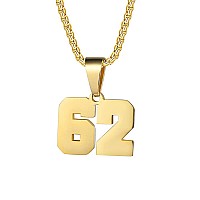 Number Necklaces Personalized Necklaces 18K Gold Plated Initial Number Pendant Stainless Steel Chain Movement Necklaces For Men