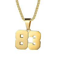 Number Necklaces Personalized Necklaces 18K Gold Plated Initial Number Pendant Stainless Steel Chain Movement Necklaces For Men