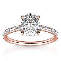 Pavoi 14K Rose Gold Plated Engagement Ring For Women Wedding Ring For Women Oval Womens Fake Engagement Ring Size 9