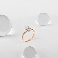 Pavoi 14K Rose Gold Plated Engagement Ring For Women Wedding Ring For Women Oval Womens Fake Engagement Ring Size 9