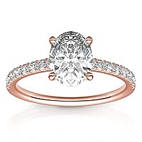 Pavoi 14K Rose Gold Plated Engagement Ring For Women Wedding Ring For Women Oval Womens Fake Engagement Ring Size 6