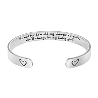 Joycuff Daughter Gifts From Mom Bracelets For Women Daughter Inspirational Jewelry Encouragement Bangle Stainless Steel Metal Cu