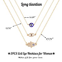 Long Tiantian Evil Eye Pendant Necklaceblue Turkish Glass Leather Rope Evil Eye Necklace For Women Men Lucky Protection Necklac