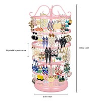 Modowey 5 Tiers Metal Rotating Earring Holder Organizer Exquisite Jewelry Display Stand Necklace Rack Holder 220 Holes For Ear