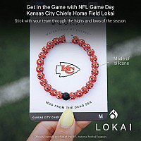 Lokai Silicone Beaded Bracelet For Men Women Nfl Football Collection Kansas City Chiefs Red Logo Large Silicone Jewelry