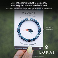 Lokai Silicone Beaded Bracelet For Men Women Nfl Football Collection New England Patriots Blue Logo Extra Large Silicon