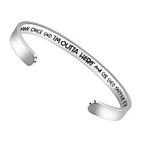 Btysun Coworker Leaving Gifts For Women Goodbye Inspirational Bracelets For Women Retirement Stainless Steel Cuff Bracelet Funny