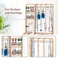 Teamkio Jewelry Stand Tree With Large White Storage Box Tabletop Jewelry Organizer Display Tree For Necklace Rings Bracelets