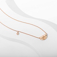 Pavoi 14K Gold Plated Engraved Coin Pendant Byzantine Coin Necklace Bohemian Necklace Lotus Rose Gold Plated