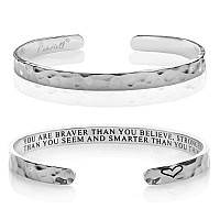 Carviell Inspirational Bracelets For Women Encouragement Gifts Womens Bracelets Mantra Bands You Are Stronger Motivational