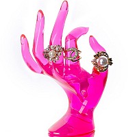 Homegoal Hand Jewelry Holder Bracelet Ring Watch Jewelry Display Holder Stand Mannequin Hand Polyresin 7 Inch Rose Red