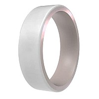 Qalo Womens Rubber Silicone Ring Switch Cosmic Holographic Reversible Rubber Wedding Band Breathable Durable Engagement Sili