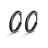 2 Pcs Small Hoop Earrings For Women Earrings For Men Surgical Steel Earrings Hoop Earrings Men Earrings Black Earrings For Women