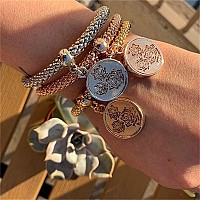 Crystal Charms Multilayer Bracelets 3Pcs Goldsilverrose Gold Corn Chain Bracelet For Women Secret Rose Shaped Stretch Brace