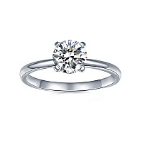 Imolove Moissanite Solitaire Engagement Ring For Women 1Ct D Color Vvs1 Clarity Wedding Band 925 Sterling Silver With 18K Gold