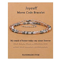 Wedding Gifts For Bridesmaid Morse Code Bracelet Unique Bridesmaid Gift For Friends Sisters Adjustable Silk Beaded Wrap Handmade