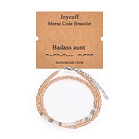 Unique Christmas Birthday Gifts For Aunt Funny Inspirational Morse Code Bracelets Adjustable Bead Wrap Handmade Bangle Hidden Me