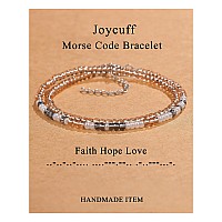 Christin Gifts Morse Code Bracelets For Women Inspirational Gifts For Best Friend Adjustable Bead Wrap Bracelet Handmade Trendy