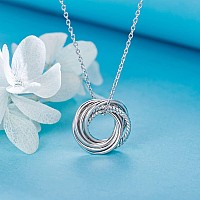 Annamate 80Th Birthday Gifts For Women 925 Sterling Silver 8 Circles Necklace For Her Eight Decade Jewelry 80 Years Old Birthday