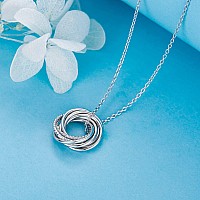 Annamate 80Th Birthday Gifts For Women 925 Sterling Silver 8 Circles Necklace For Her Eight Decade Jewelry 80 Years Old Birthday