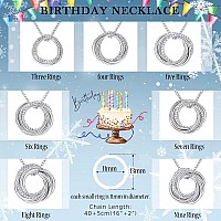 Annamate 80Th Birthday Gifts For Women 925 Sterling Silver 8 Circles Necklace For Her Eight Decade Jewelry 80 Years Old Birthday