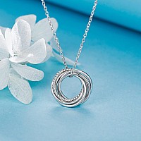 Annamate 60Th Birthday Gifts For Women 925 Sterling Silver Infinity 6 Circle Six Decades Necklace Mom Gifts Mothers Day Jewel