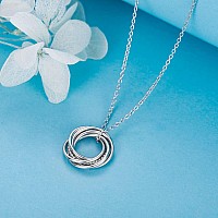 Annamate 60Th Birthday Gifts For Women 925 Sterling Silver Infinity 6 Circle Six Decades Necklace Mom Gifts Mothers Day Jewel