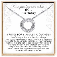 Annamate 60Th Birthday Gifts For Women 925 Sterling Silver 6 Circles Necklace For Her Six Decade Jewelry 60 Years Old Birthday G