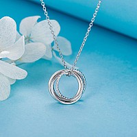 Annamate 40Th Birthday Gifts For Women 925 Sterling Silver 4 Circles Necklace For Her Four Decade Jewelry 40 Years Old Birthday