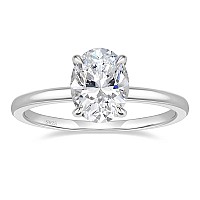 Eamti 3Ct 925 Sterling Silver Engagement Rings Oval Cut Solitaire Cubic Zirconia Cz Wedding Promise Rings For Her Wedding Bands