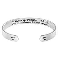 Inspirational Gifts For Women Birthday Gift Ideas Personalized Engraved Stainless Steel Cuff Bracelet For Women Friendship Gifts