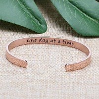 Joycuff One Day At A Time Bcacelets For Women Gifts For Women Friendship Bracelet Stainless Steel Cuff Bangle Inspirational Chri