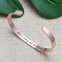 Joycuff One Day At A Time Bcacelets For Women Gifts For Women Friendship Bracelet Stainless Steel Cuff Bangle Inspirational Chri