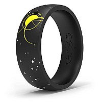 Enso Rings Space Printed Silicone Ring Comfortable And Flexible Design Eclipse Size 10