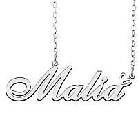 Ronkahshow Malia Custom Name Necklace Customized Personalized Pendant Name Necklace With Heart Name Necklace For Women Best Gift