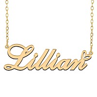 Ronkahshow Lillian Custom Name Necklace Customized Personalized 18K Gold Pendant Name Necklace With Heart Name Necklace For Wome