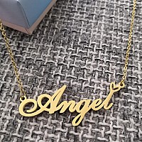 Ronkahshow Lillian Custom Name Necklace Customized Personalized 18K Gold Pendant Name Necklace With Heart Name Necklace For Wome