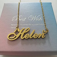 Ronkahshow Lillian Custom Name Necklace Customized Personalized 18K Gold Pendant Name Necklace With Heart Name Necklace For Wome