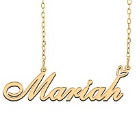 Ronkahshow Mariah Custom Name Necklace Customized Personalized 18K Gold Pendant Name Necklace With Heart Name Necklace For Women