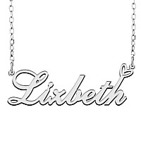 Ronkahshow Lizbeth Custom Name Necklace Customized Personalized Pendant Name Necklace With Heart Name Necklace For Women Best Gi