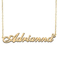 Ronkahshow Adrianna Custom Name Necklace Customized Personalized 18K Gold Pendant Name Necklace With Heart Name Necklace For Wom