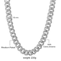 925 Silver Stallion 18 Mm Cuban Chain 9211881