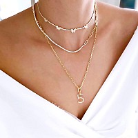 Luxval Tennis Necklace Butterfly 14K Gold Plated Choker Necklaces For Women Dainty Zirconia Cut Faux Diamond Chain 2Mm Width 14I