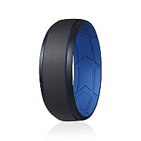 Roq Silicone Rubber Wedding Ring For Men Comfort Fit Mens Wedding Band Durable Rubber Engagement Band Enhanced Breathabilit