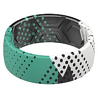 Thunderfit Silicone Wedding Rings Men 2 Layer Top Printed Design 8Mm Width 2Mm Thick Sport Teal Size 14145 2320Mm