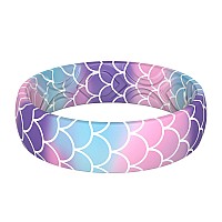 Thunderfit Silicone Wedding Bands For Women Printed Design 55Mm Width 18Mm Thick Mermaid 2 Size 555 1620Mm