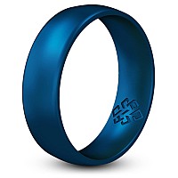 Knot Theory Metal Dark Blue Silicone Ring For Men Women Breathable Comfort Fit 6Mm Wedding Band Size 7