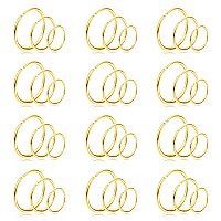 Drperfect 36Pcs 20G Nose Ring Hoop For Women Men 316L Stainless Steel Helix Tragus Lip Septum Ring Cartilage Earring Hoop Pierci